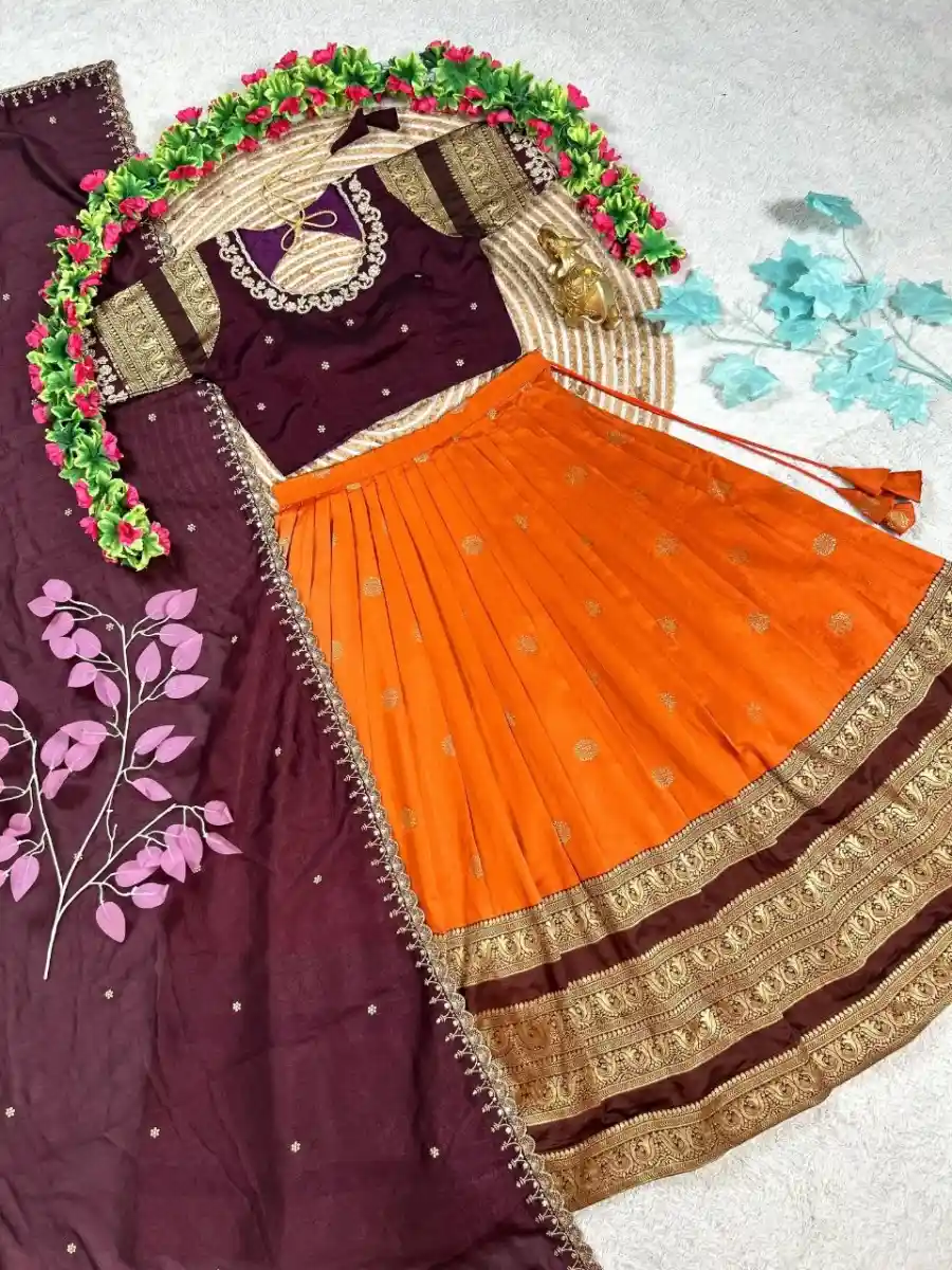 2MODERN RANGOLI SILK EMBROIDERY WORK LEHENGA CHOLI WITH DUPATTA WEDDING WEAR WHOLESALE PRICE ETHNIC GARMENT (4)
