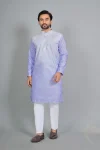 MODERN RAYON DIGITAL PRINT  WORK MEN'S KURTA PAYJAMA LAVENDER