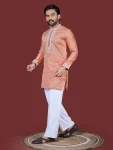 2MODERN SILK EMBROIDERY WORK MEN’S KURTA PAYJAMA WEDDING WEAR WHOLESALE PRICE ETHNIC GARMENT (25)