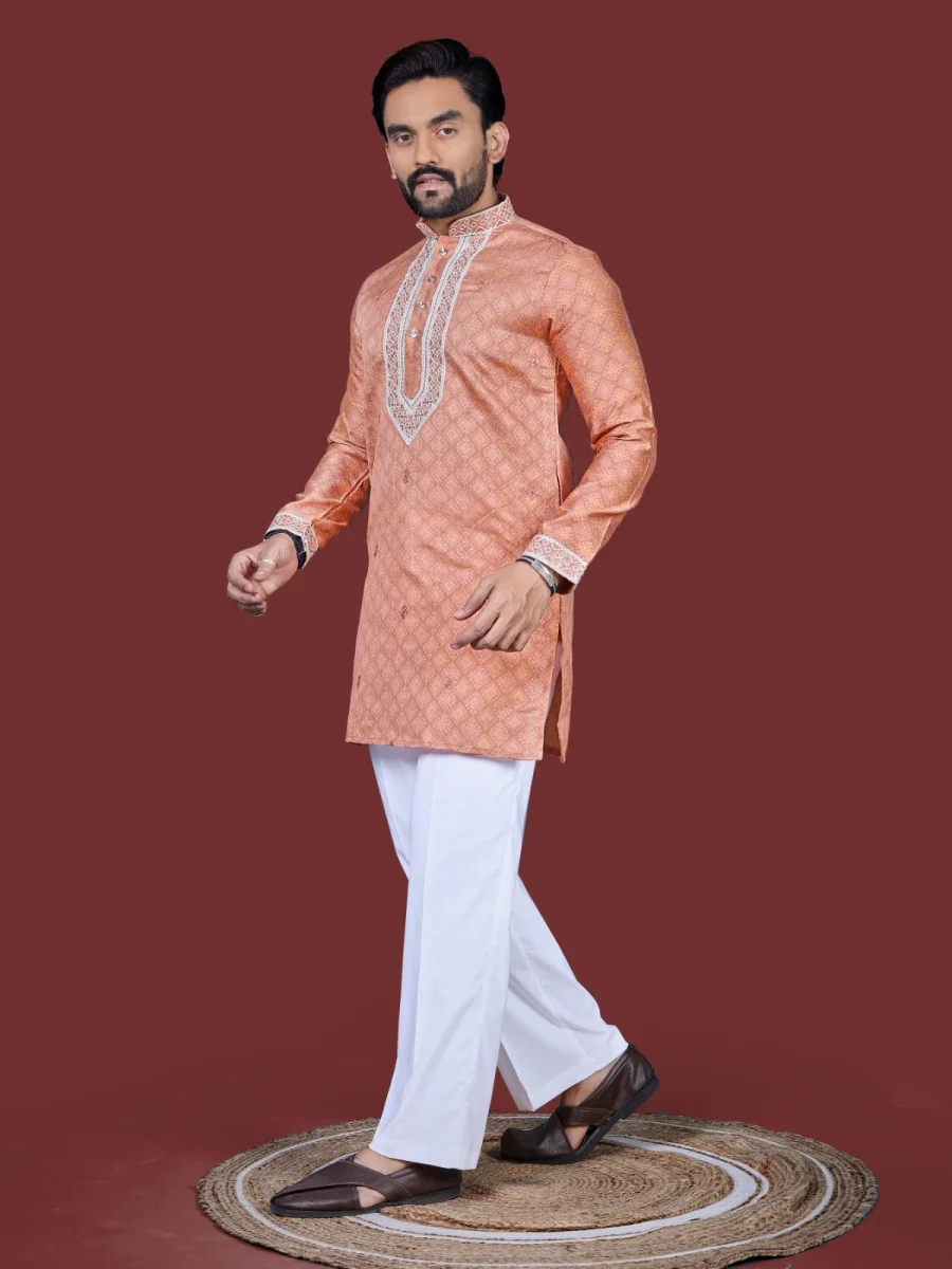2MODERN SILK EMBROIDERY WORK MEN'S KURTA PAYJAMA WEDDING WEAR WHOLESALE PRICE ETHNIC GARMENT (26)