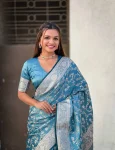 2MOST PICKED LICHI SILK JACQUARD WORK SAREE WITH UNSTITCHED BLOUSE WEDDING WEAR WHOLESALE PRICE ETHNIC GARMENT (27)