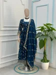 2NEW ARRIVAL FENDY SILK EMBROIDERY SEQUENCE ZARI WORK GOWN BOTTOM WITH DUPATTA FESTIVE WEAR WHOLESALE PRICE ETHNIC GARMENT (36)
