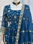 2NEW ARRIVAL FENDY SILK EMBROIDERY SEQUENCE ZARI WORK GOWN BOTTOM WITH DUPATTA FESTIVE WEAR WHOLESALE PRICE ETHNIC GARMENT (36)