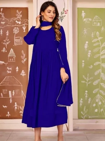 NEW ARRIVAL GEORGETTE PLAIN TOP WITH DUPATTA BLUE
