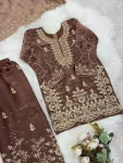 2NEW ARRIVAL GMY SILK EMBROIDERY SEQUENCE WORK MOTHDER DAUGHTER SET FESTIVE WEAR WHOLESALE PRICE ETHNIC GARMENT (7)