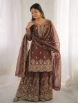 2NEW ARRIVAL GMY SILK EMBROIDERY SEQUENCE WORK MOTHDER DAUGHTER SET FESTIVE WEAR WHOLESALE PRICE ETHNIC GARMENT (7)