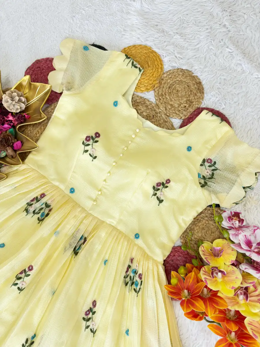 2NEW ARRIVAL KOTA CHECKS EMBROIDERED WORK ONE PIECE DRESS DAILY WEAR WHOLESALE PRICE ETHNIC GARMENT (9)