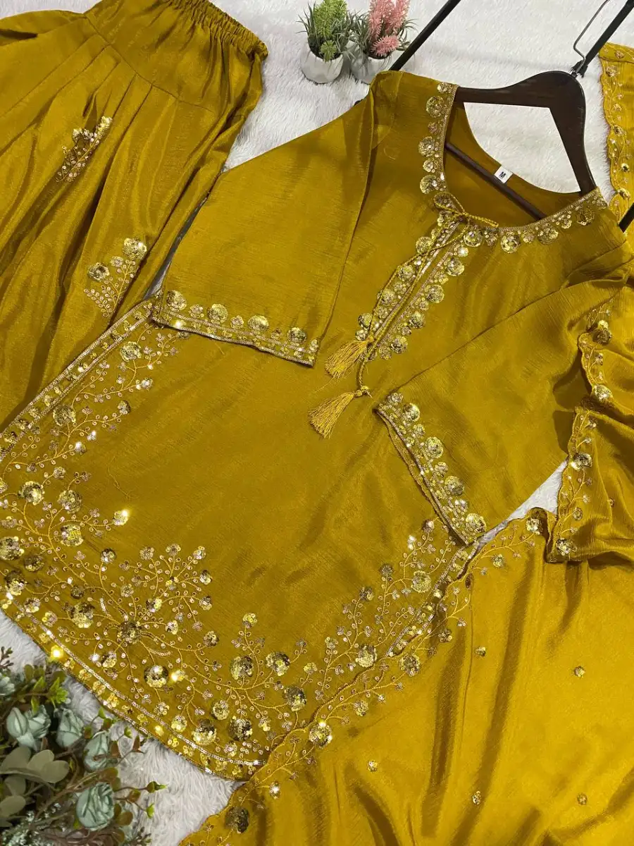 2RICH LOOK CHINON SEQUENCE EMBROIDERY WORK TOP PATIYALA WITH DUPATTA FESTIVE WEAR WHOLESALE PRICE ETHNIC GARMENT (8)