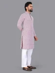 2RICH LOOK COTTON CHIKANKARI EMBROIDERY WORK MEN’S KURTA PAYJAMA FESTIVE WEAR WHOLESALE PRICE ETHNIC GARMENT (16)