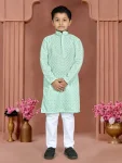 2RICH LOOK COTTON CHIKANKARI WORK KID’S KURTA PAYJAMA SET FESTIVE WEAR WHOLESALE PRICE ETHNIC GARMENT (6)
