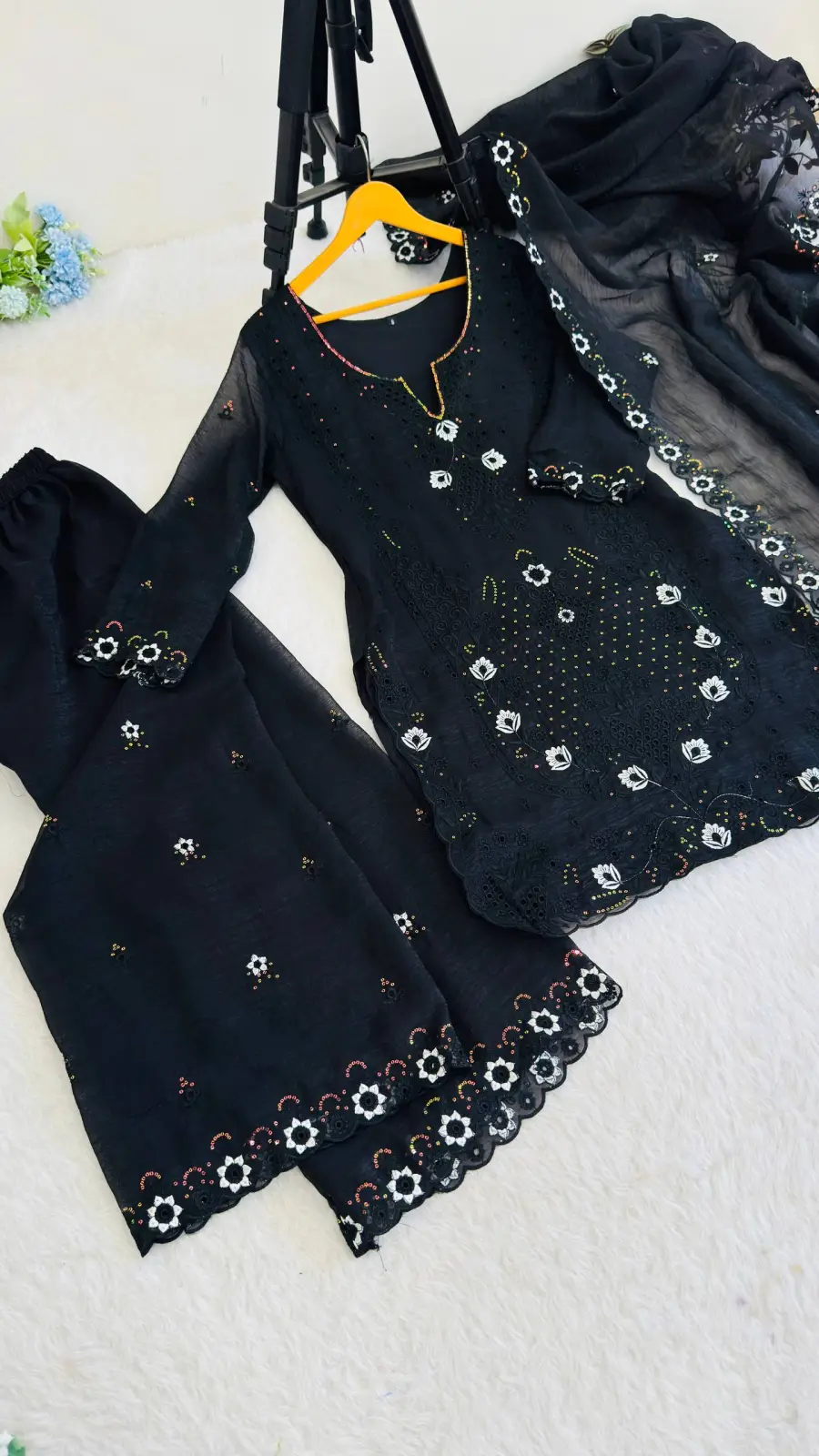 2RICH LOOK CRUNCHY SILK THREAD & SEQUENCE WORK TOP PALAZZO WITH DUPATTA FESTIVE WEAR WHOLESALE PRICE ETHNIC GARMENT (12)