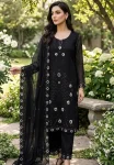 RICH LOOK CRUNCHY SILK THREAD & SEQUENCE WORK TOP PALAZZO WITH DUPATTA BLACK