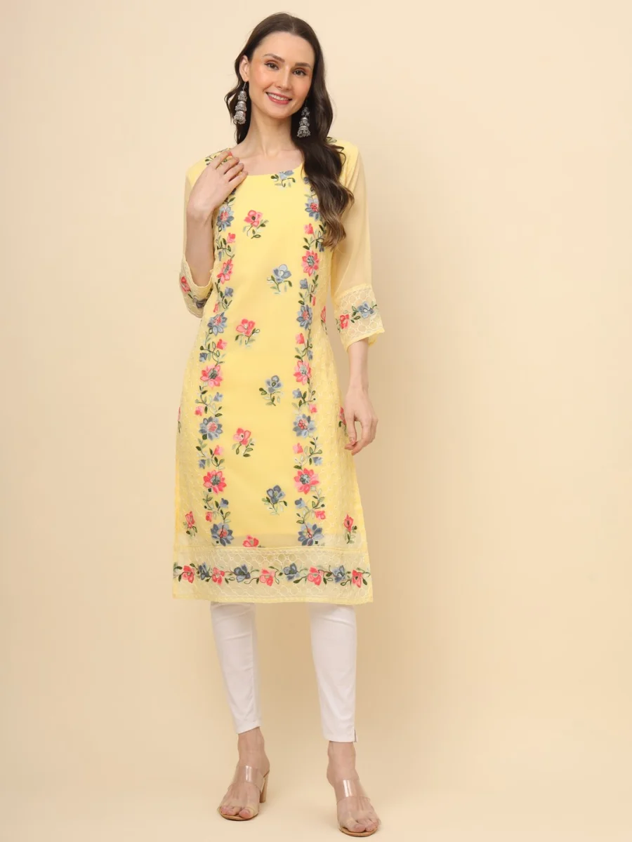 2RICH LOOK GEORGETTE LUCKNOWI CHIKANKARI WORK ONLY KURTI FESTIVE WEAR WHOLESALE PRICE ETHNIC GARMENT (12)