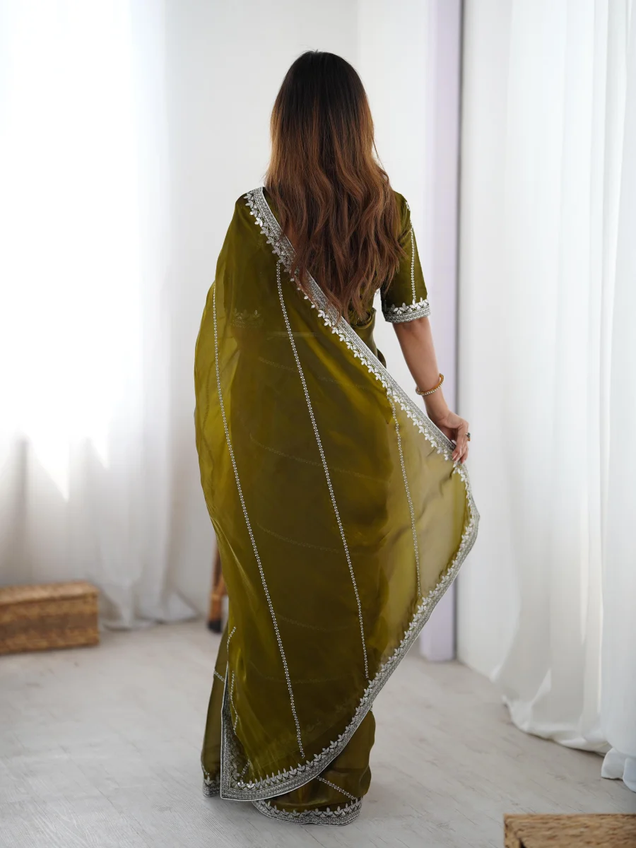 2RICH LOOK JMC SILK THREAD & SEQUENCE EMBROIDERY WITH PIPING WORK SAREE WITH UNSTITCHED BLOUSE FESTIVE WEAR WHOLESALE PRICE ETHNIC GARMENT (15)