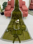 2RICH LOOK JMC SILK THREAD & SEQUENCE EMBROIDERY WITH PIPING WORK SAREE WITH UNSTITCHED BLOUSE FESTIVE WEAR WHOLESALE PRICE ETHNIC GARMENT (12)