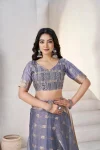 2RICH LOOK LINEN COTTON SILK GOLD ZARI AND SELF DESIGN WORK SAREE WITH UNSTITCHED BLOUSE FESTIVE WEAR WHOLESALE PRICE ETHNIC GARMENT (22)