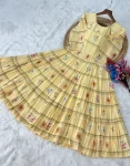 2RICH LOOK MUSLIN SILK GINGHAM PRINT WORK ONE PIECE DRESS DAILY WEAR WHOLESALE PRICE ETHNIC GARMENT (9)