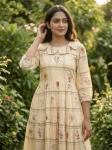 2RICH LOOK MUSLIN SILK GINGHAM PRINT WORK ONE PIECE DRESS DAILY WEAR WHOLESALE PRICE ETHNIC GARMENT (9)