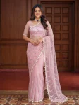 2RICH LOOK NET BEADS ,SEQUENCE, PEARLS EMBROIDERY WORK SAREE WITH UNSTITCHED BLOUSE PARTY WEAR WHOLESALE PRICE ETHNIC GARMENT (24)