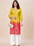 2RICH LOOK RAYON SHADED BANDHANI PRINT WORK TOP PENT SET DAILY WEAR WHOLESALE PRICE ETHNIC GARMENT (10)