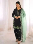 2RICH LOOK ROMAN GLASS EMBROIDERY SEQUENCE WITH RIVET MOTI WORK TOP PATIYALA WITH DUPATTA FESTIVE WEAR WHOLESALE PRICE ETHNIC GARMENT (25)