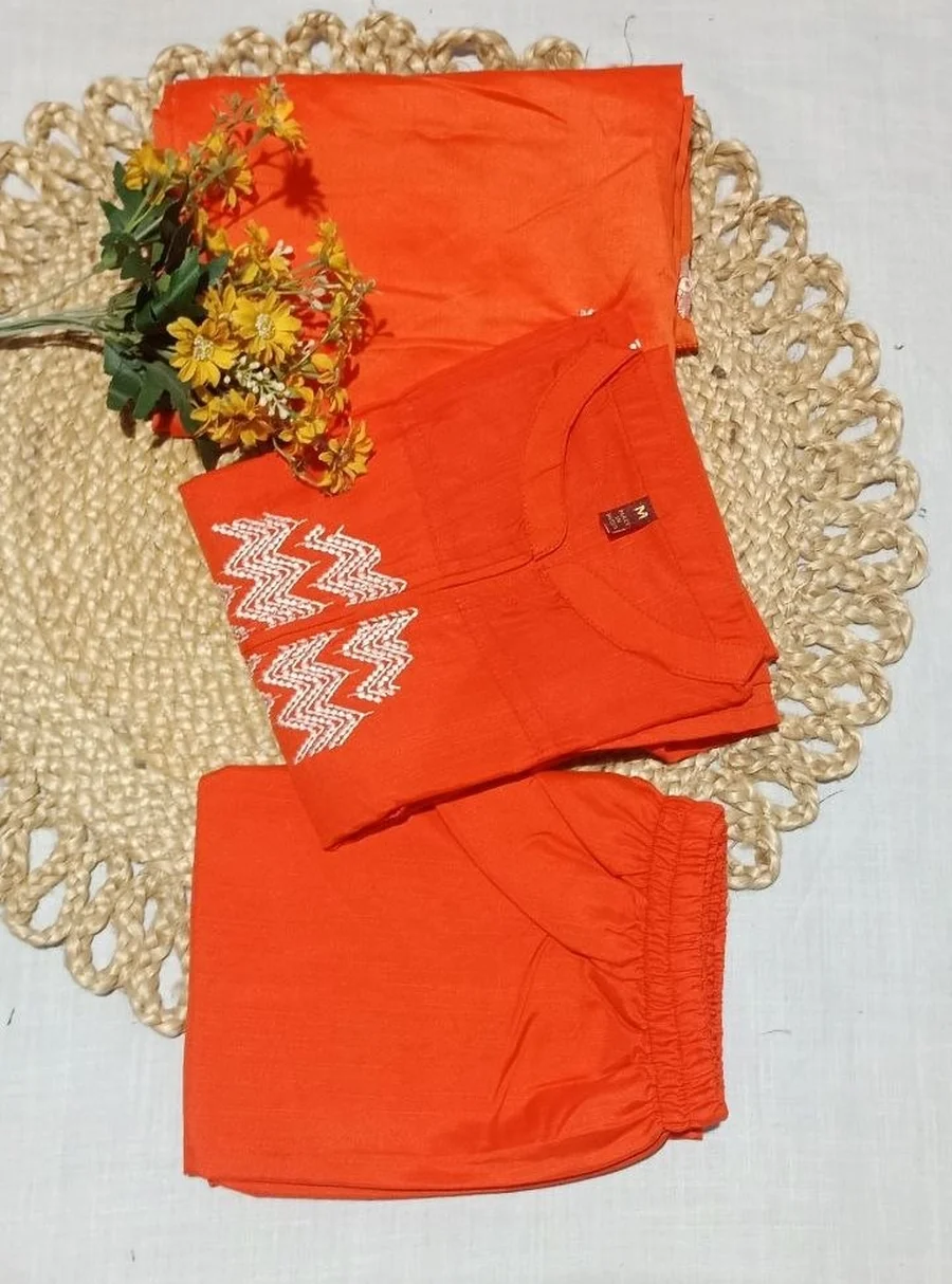 2RICH LOOK SLUB COTTON EMBROIDERY WORK TOP BOTTOM WITH DUPATTA FESTIVE WEAR WHOLESALE PRICE ETHNIC GARMENT (9)
