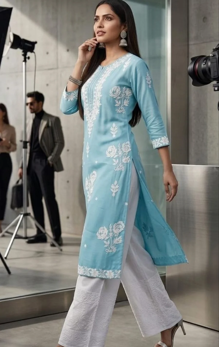 2TRENDING COTTON EMBROIDERY WORK TOP BOTTOM SET DAILY WEAR WHOLESALE PRICE ETHNIC GARMENT (7)