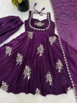 2TRENDING FENDY SILK EMBROIDERY SEQUENCE WORK GOWN PALAZZO WITH DUPATTA WEDDING WEAR WHOLESALE PRICE ETHNIC GARMENT (44)