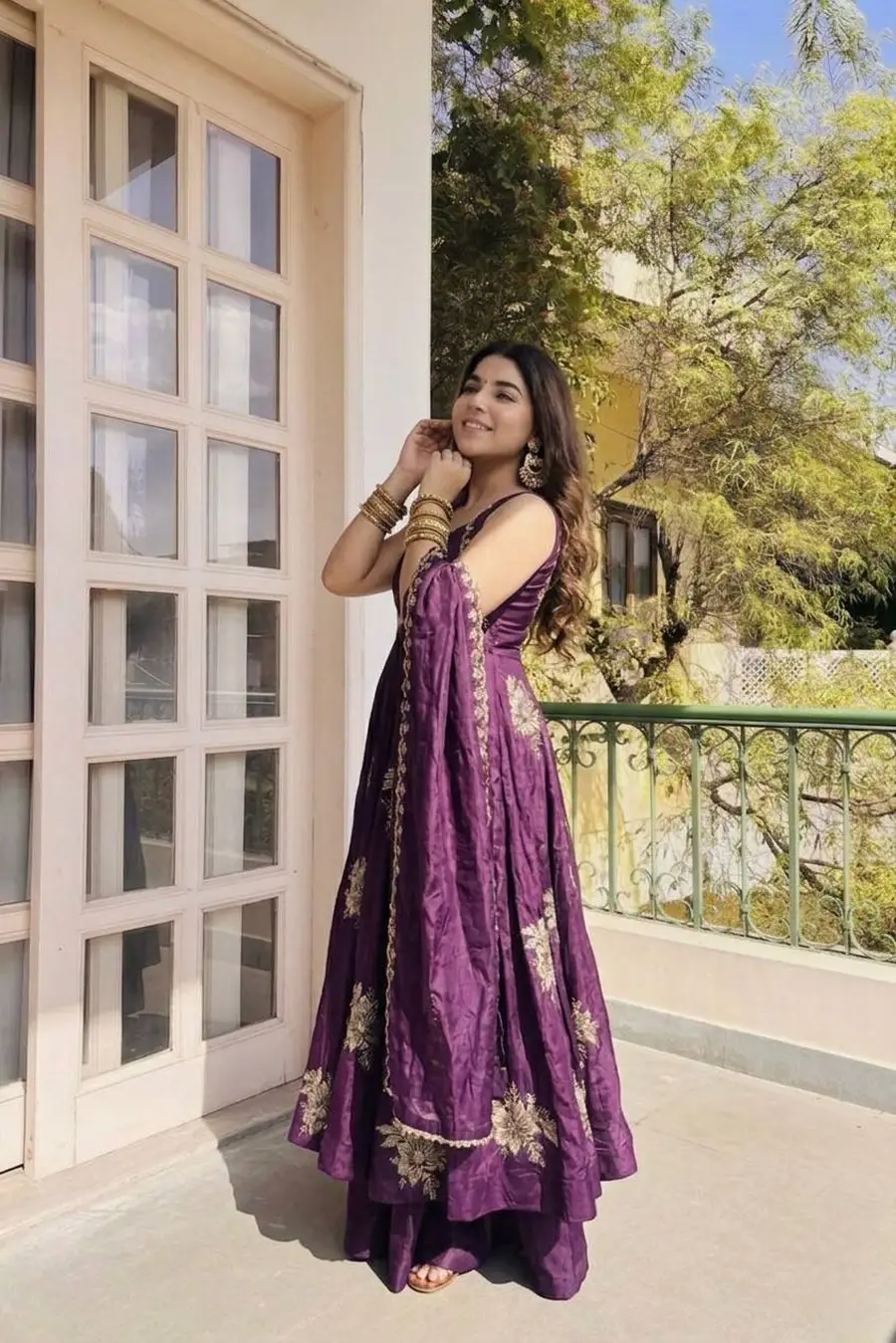 2TRENDING FENDY SILK EMBROIDERY SEQUENCE WORK GOWN PALAZZO WITH DUPATTA WEDDING WEAR WHOLESALE PRICE ETHNIC GARMENT (43)