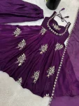 2TRENDING FENDY SILK EMBROIDERY SEQUENCE WORK GOWN PALAZZO WITH DUPATTA WEDDING WEAR WHOLESALE PRICE ETHNIC GARMENT (44)