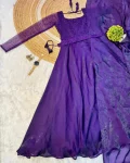 2TRENDING FENDY SILK SEQUENCE AND BEADS WORK GOWN WITH DUPATTA AND WAIST BELT FESTIVE WEAR WHOLESALE PRICE ETHNIC GARMENT (10)