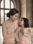 2TRENDING GEORGETTE SEQUENCE EMBROIDERY WORK MOTHER DAUGHTER SET FESTIVE WEAR WHOLESALE PRICE ETHNIC GARMENT (22)