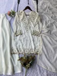 2TRENDING GEORGETTE SEQUENCE EMBROIDERY WORK MOTHER DAUGHTER SET FESTIVE WEAR WHOLESALE PRICE ETHNIC GARMENT (7)