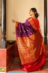 2TRENDING LICHI SILK JACQUARD WORK SAREE WITH UNSTITCHED BLOUSE FESTIVE WEAR WHOLESALE PRICE ETHNIC GARMENT (8)
