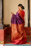 2TRENDING LICHI SILK JACQUARD WORK SAREE WITH UNSTITCHED BLOUSE FESTIVE WEAR WHOLESALE PRICE ETHNIC GARMENT (8)