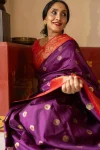 2TRENDING LICHI SILK JACQUARD WORK SAREE WITH UNSTITCHED BLOUSE FESTIVE WEAR WHOLESALE PRICE ETHNIC GARMENT (8)