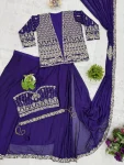 2TRENDING RANGOLI SILK EMBROIDERY WORK LACE BORDER WORK READY TO WEAR SAREE WITH STITCHED BLOUSE AND KOTI PARTY WEAR WHOLESALE PRICE ETHNIC GARMENT (9)
