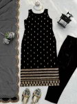 30DESIGNER ROMAN GLASS THREAD & SEQUENCE WORK TOP BOTTOM WITH DUPATTA FESTIVE WEAR WHOLESALE PRICE ETHNIC GARMENT (4)