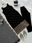 30DESIGNER ROMAN GLASS THREAD & SEQUENCE WORK TOP BOTTOM WITH DUPATTA FESTIVE WEAR WHOLESALE PRICE ETHNIC GARMENT (4)