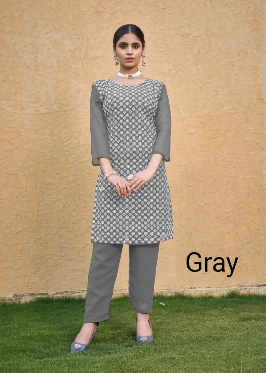 31NEW ARRIVAL GEORGETTE CHIKAN EMBROIDERY WORK TOP FESTIVE WEAR WHOLESALE PRICE ETHNIC GARMENT (26)