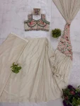 3CLASSIC CHINON EMBROIDERY WORK READY TO WEAR SAREE WITH STITCHED BLOUSE PARTY WEAR WHOLESALE PRICE ETHNIC GARMENT (25)