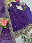 3DESIGNER FENDY SILK EMBROIDERY SEQUENCE WORK GOWN BOTTOM WITH DUPATTA FESTIVE WEAR WHOLESALE PRICE ETHNIC GARMENT (29)