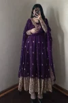 3DESIGNER FENDY SILK EMBROIDERY SEQUENCE WORK GOWN BOTTOM WITH DUPATTA FESTIVE WEAR WHOLESALE PRICE ETHNIC GARMENT (29)