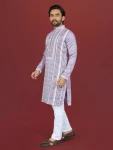 3DESIGNER SOFT SILK EMBROIDERY WORK AND SILVER SEQUENCE WORK MEN’S KURTA PAYJAMA FESTIVE WEAR WHOLESALE PRICE ETHNIC GARMENT (20)