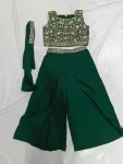 3FANCY CREPE EMBROIDERED WORK KID’S TOP PALAZZO WITH DUPATTA FESTIVE WEAR WHOLESALE PRICE ETHNIC GARMENT (9)