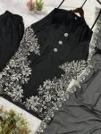 3FANCY CREPE SILK EMBROIDERY WORK TOP PALAZZO WITH DUPATTA FESTIVE WEAR WHOLESALE PRICE ETHNIC GARMENT (23)