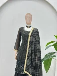 3FANCY GEORGETTE EMBROIDERY SEQUENCE ZARI WORK TOP SHARARA WITH DUPATTA FESTIVE WEAR WHOLESALE PRICE ETHNIC GARMENT (60)