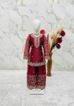 3FANCY GMYS SILK EMBROIDERY 3 MM SEQUENCE & CODING DORI WORK KID’S TOP PALAZZO WITH DUPATTA FESTIVE WEAR WHOLESALE PRICE ETHNIC GARMENT (29)