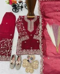 3FANCY GMYS SILK EMBROIDERY 3 MM SEQUENCE & CODING DORI WORK KID’S TOP PALAZZO WITH DUPATTA FESTIVE WEAR WHOLESALE PRICE ETHNIC GARMENT (29)