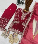 3FANCY GMYS SILK EMBROIDERY 3 MM SEQUENCE & CODING DORI WORK KID’S TOP PALAZZO WITH DUPATTA FESTIVE WEAR WHOLESALE PRICE ETHNIC GARMENT (29)